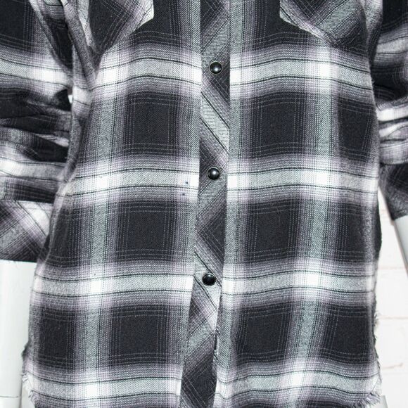 Rails Black Grey Plaid JAXTON Flannel Shirt size Small - Picture 8 of 9